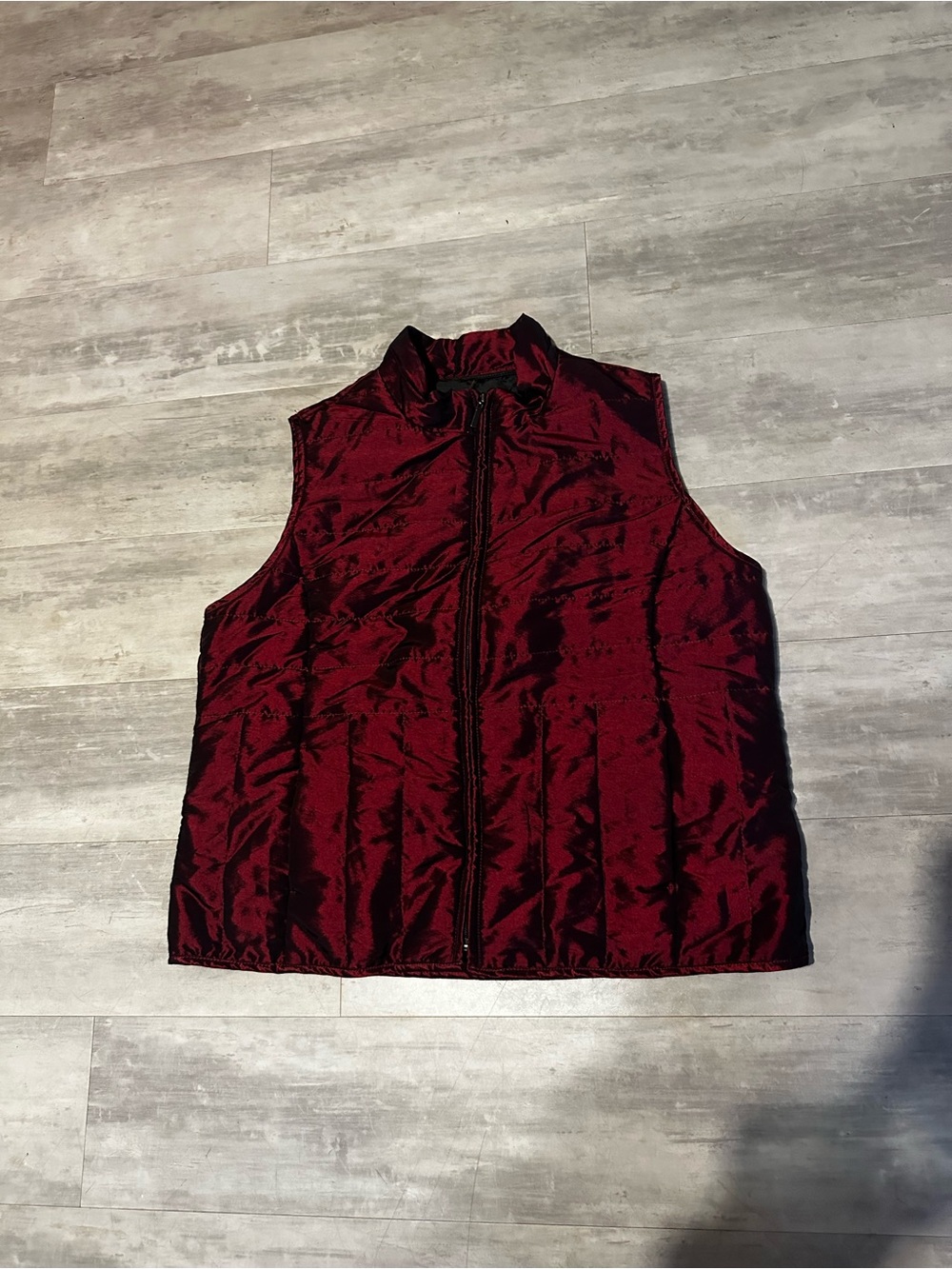 Relativity Quilted Sleeveless Vest in Deep Wine